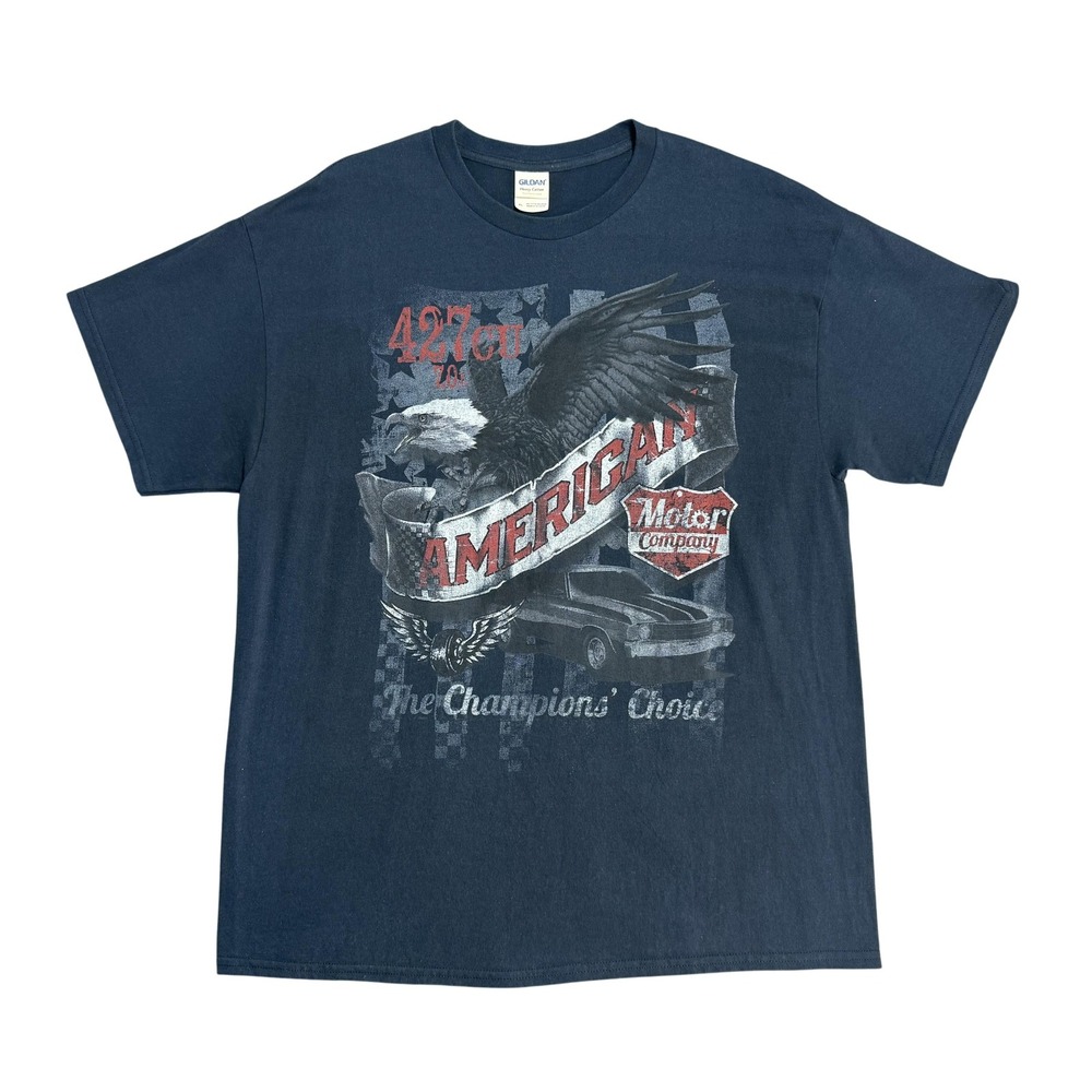 American‎ Motor Company Shirt Mens Extra Large Navy Eagle 427 Muscle Car Gildan